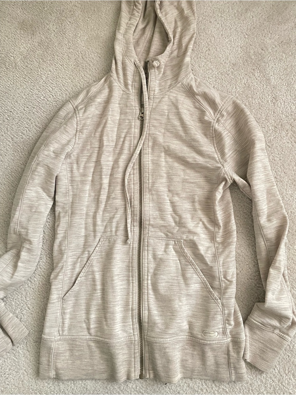 ICEBREAKER MERINO Wool Cream Tan Heathered Cream Zip-Up Hoodie Long Sleeve Women